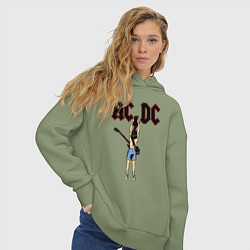 Толстовка оверсайз женская Angus Young, цвет: авокадо — фото 2