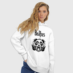 Толстовка оверсайз женская The Beatles - rock panda, цвет: белый — фото 2