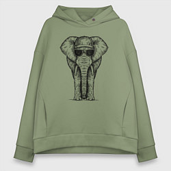 Женское худи оверсайз Слон в панаме