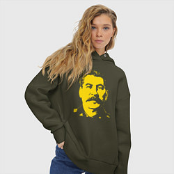 Толстовка оверсайз женская Yellow Stalin, цвет: хаки — фото 2