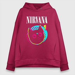 Женское худи оверсайз Nirvana rock star cat