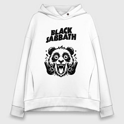 Толстовка оверсайз женская Black Sabbath - rock panda, цвет: белый