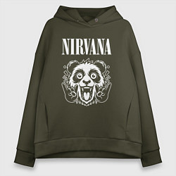 Женское худи оверсайз Nirvana rock panda
