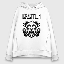 Толстовка оверсайз женская Led Zeppelin - rock panda, цвет: белый