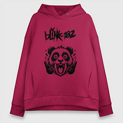 Толстовка оверсайз женская Blink 182 - rock panda, цвет: маджента