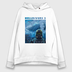 Толстовка оверсайз женская Helldivers 2: ПТСР, цвет: белый