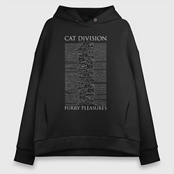 Толстовка оверсайз женская Cat division furry pleasures, цвет: черный