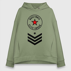 Женское худи оверсайз Сила басов - элитный отряд