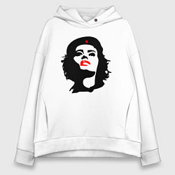 Толстовка оверсайз женская Revolution girl, цвет: белый
