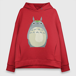 Толстовка оверсайз женская Neighbor Totoro, цвет: красный