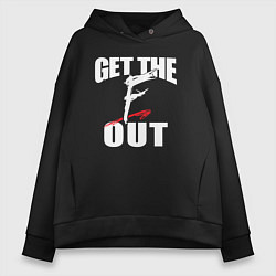 Толстовка оверсайз женская Wwe Get the F Out, цвет: черный