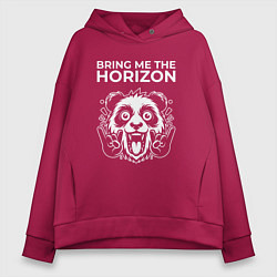 Толстовка оверсайз женская Bring Me the Horizon rock panda, цвет: маджента