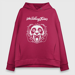 Толстовка оверсайз женская Rolling Stones rock panda, цвет: маджента