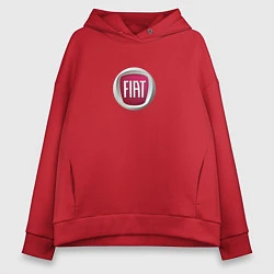 Толстовка оверсайз женская FIAT sport auto logo, цвет: красный