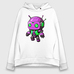 Женское худи оверсайз Фиолетовый робот инопланетянин