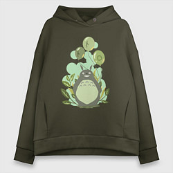 Женское худи оверсайз Green Totoro