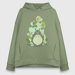 Женское худи оверсайз Green Totoro