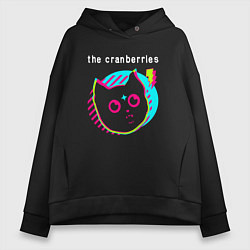 Толстовка оверсайз женская The Cranberries rock star cat, цвет: черный