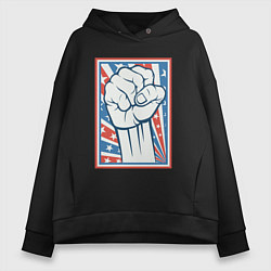 Толстовка оверсайз женская USA revolution, цвет: черный