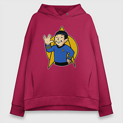 Толстовка оверсайз женская Мистер Спок, цвет: маджента