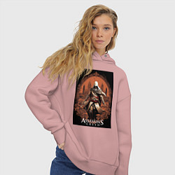 Толстовка оверсайз женская Assassins creed древний Рим, цвет: пыльно-розовый — фото 2