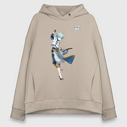 Толстовка оверсайз женская Чун Юнь из Геншин Импакт, цвет: миндальный