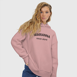 Толстовка оверсайз женская Marianna never alone - motto, цвет: пыльно-розовый — фото 2