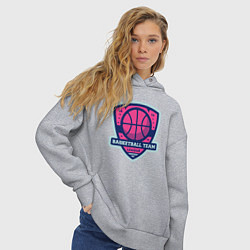 Толстовка оверсайз женская Баскетбольная командная лига, цвет: меланж — фото 2