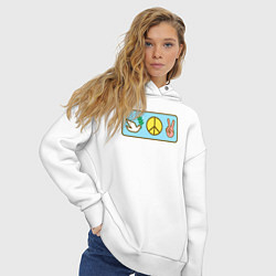 Толстовка оверсайз женская Голубь и мир, цвет: белый — фото 2