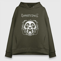 Толстовка оверсайз женская Evanescence rock panda, цвет: хаки