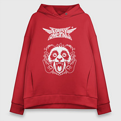 Толстовка оверсайз женская Babymetal rock panda, цвет: красный