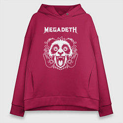 Толстовка оверсайз женская Megadeth rock panda, цвет: маджента