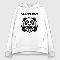 Толстовка оверсайз женская Foo Fighters - rock panda, цвет: белый