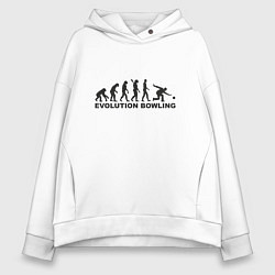 Толстовка оверсайз женская Эволюция боулинга, цвет: белый
