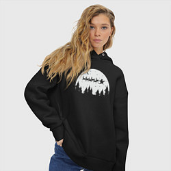 Толстовка оверсайз женская Santa night, цвет: черный — фото 2