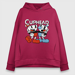 Женское худи оверсайз Cuphead and Mugman