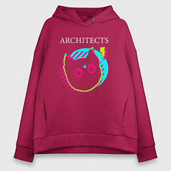 Толстовка оверсайз женская Architects rock star cat, цвет: маджента
