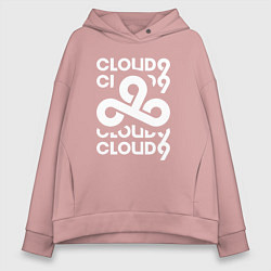 Толстовка оверсайз женская Cloud9 - in logo, цвет: пыльно-розовый