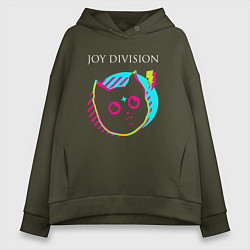 Женское худи оверсайз Joy Division rock star cat