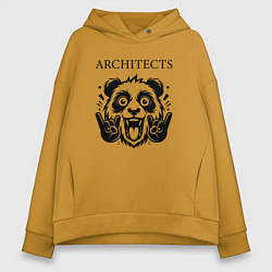 Толстовка оверсайз женская Architects - rock panda, цвет: горчичный