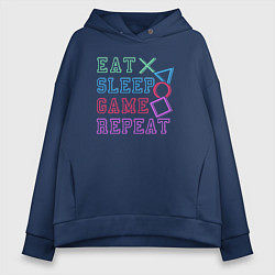 Женское худи оверсайз Eat play sleep repeat lettering