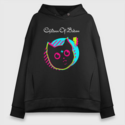 Толстовка оверсайз женская Children of Bodom rock star cat, цвет: черный