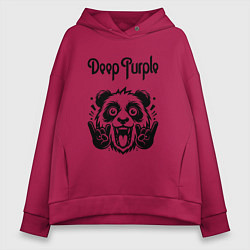 Толстовка оверсайз женская Deep Purple - rock panda, цвет: маджента