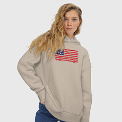 Толстовка оверсайз женская USA patriot, цвет: миндальный — фото 2