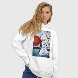 Толстовка оверсайз женская Баскетбол Тэцуя Куроко, цвет: белый — фото 2