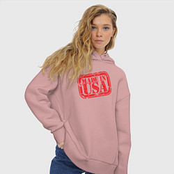 Толстовка оверсайз женская Made in USA, цвет: пыльно-розовый — фото 2