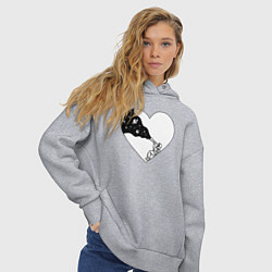 Толстовка оверсайз женская Любовь к космосу, цвет: меланж — фото 2