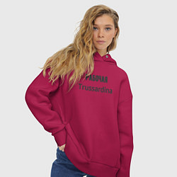 Толстовка оверсайз женская Рабочая trussardina, цвет: маджента — фото 2