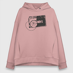 Толстовка оверсайз женская Аудио кассета, цвет: пыльно-розовый