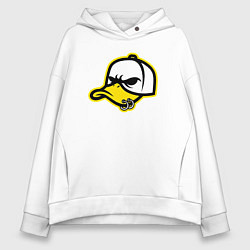 Толстовка оверсайз женская Кепка утка, цвет: белый